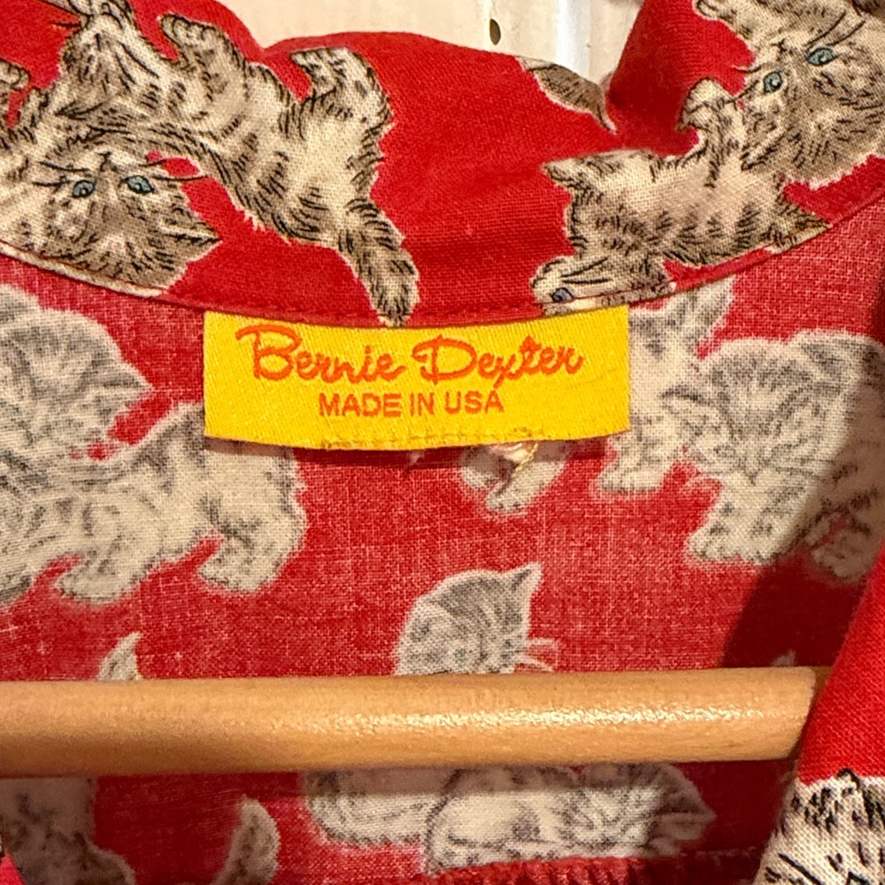 Bernie Dexter Red Dress with Cat Print - Picture 6 of 9